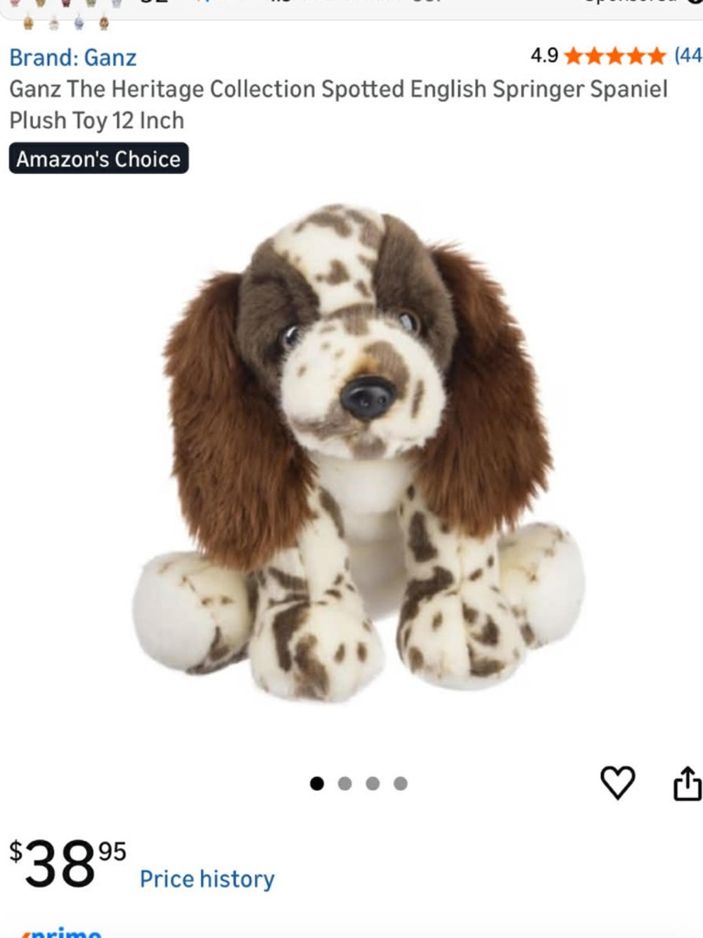GANZ Spotted English Springer Spaniel Plush Toy - SUPER SOFT 12 inches TALL